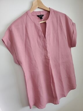 Rachel Roy Small Shirt blush Pink Oversized Flowy Top Boxy Boho Tunic Blouse